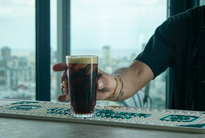 Cold brew coffee in a glass